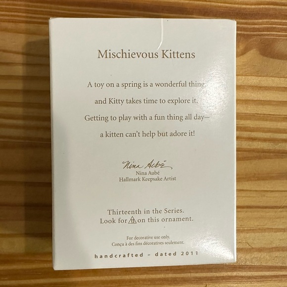 Mischievous Kittens Series #13 Hallmark Keepsake Ornament 2011 - Picture 2 of 6